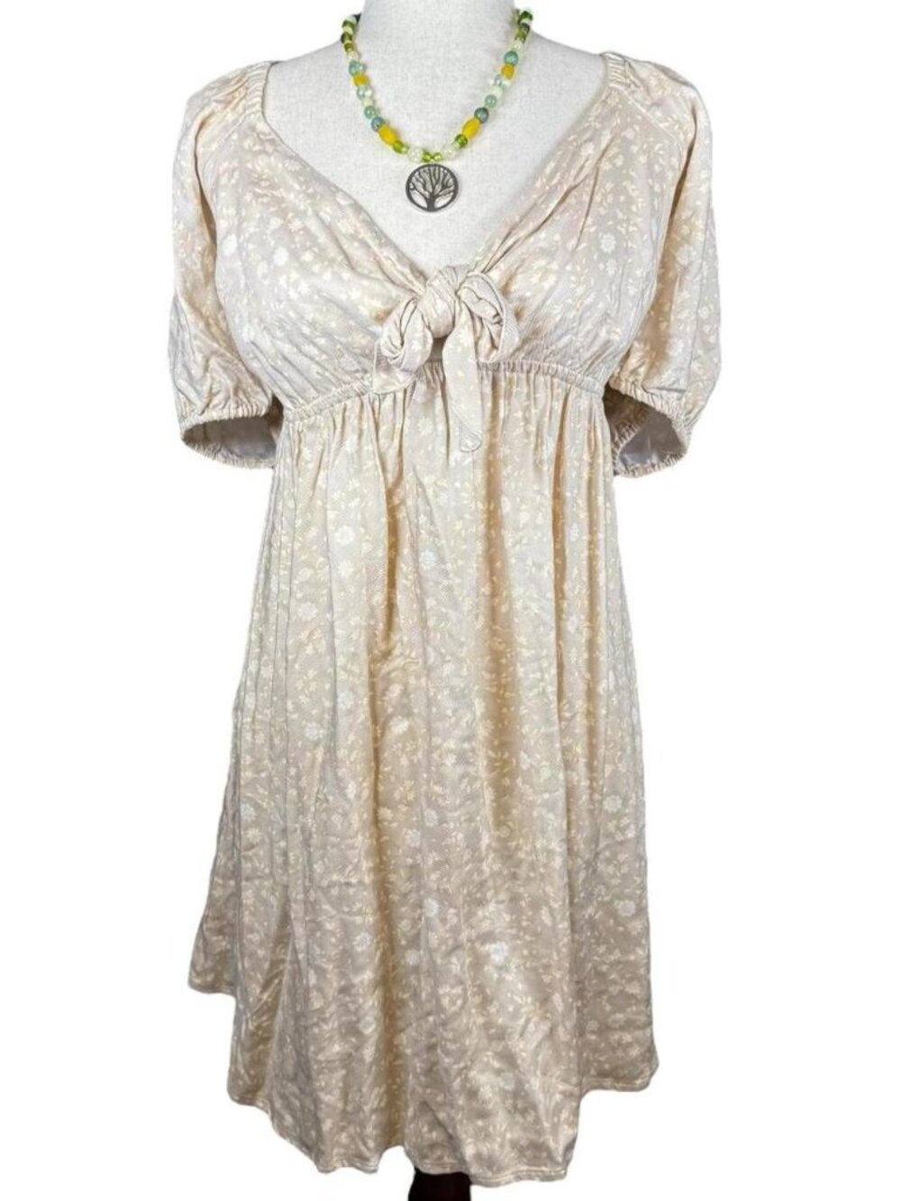 Ingrid Isabel tan floral babydoll dress